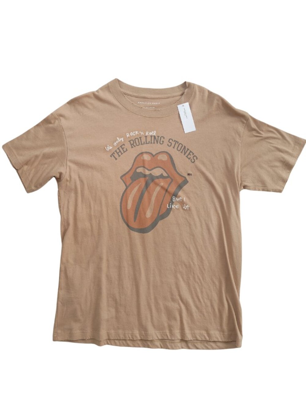 NWT American Eagle Rolling Stones Distressed Graphic Band Tee 100% Cotton - XS/S
